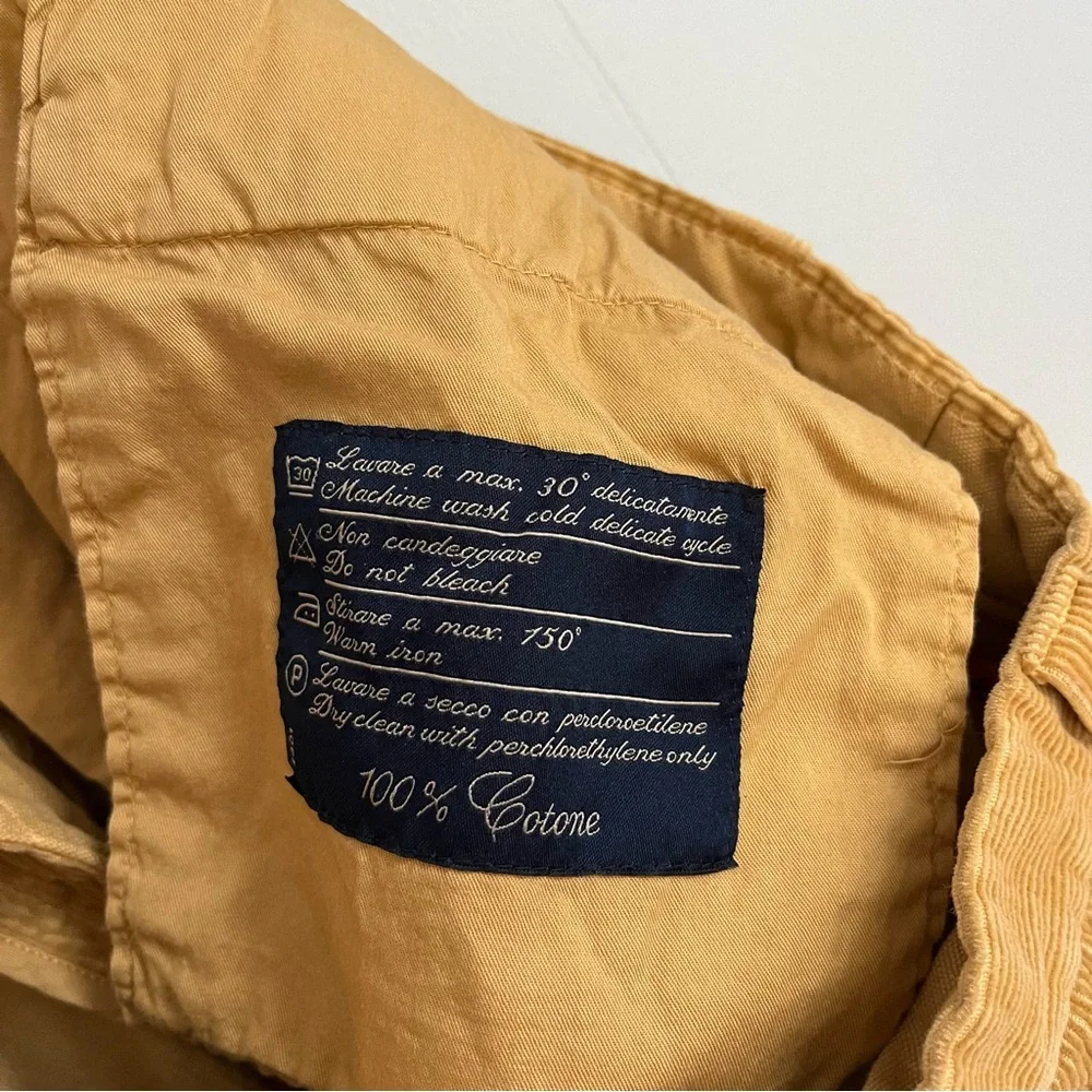 Barneys New York‎ Mustard Yellow Corduroy Trouser Pants Womens 36 Made in Italy